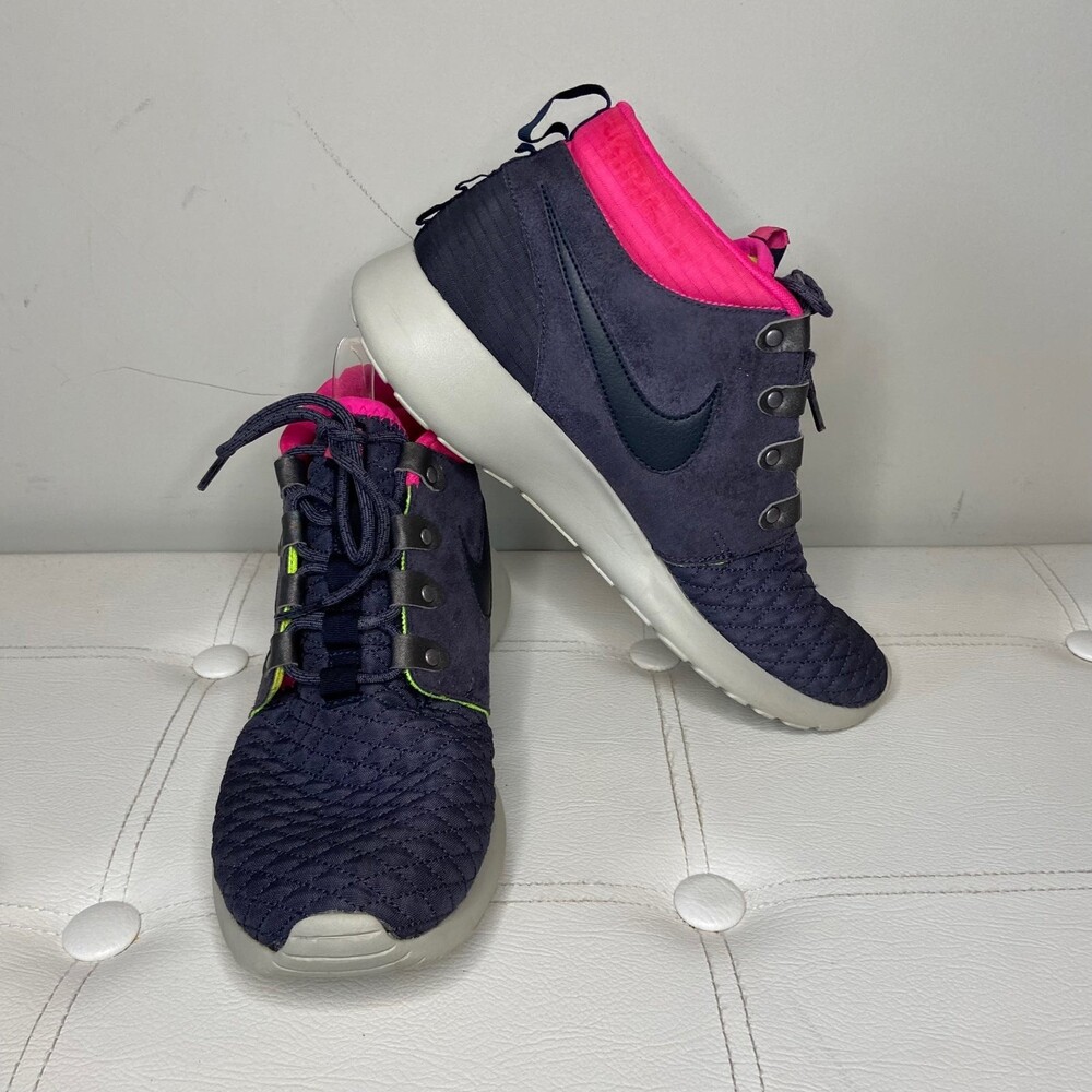 Nike Roshe Run Sneakerboot Obsidian Pink Sz 9.5 Mid Top 615601-006